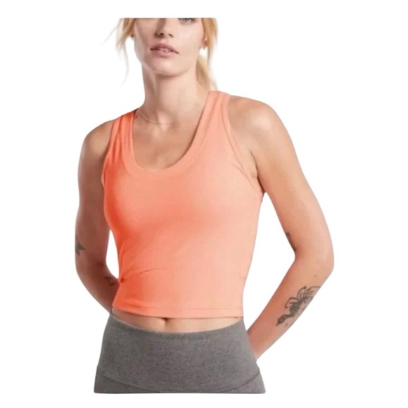 NWT ATHLETA Orange/peach SHANTI CROP TANK 3.0 - Picture 1 of 4